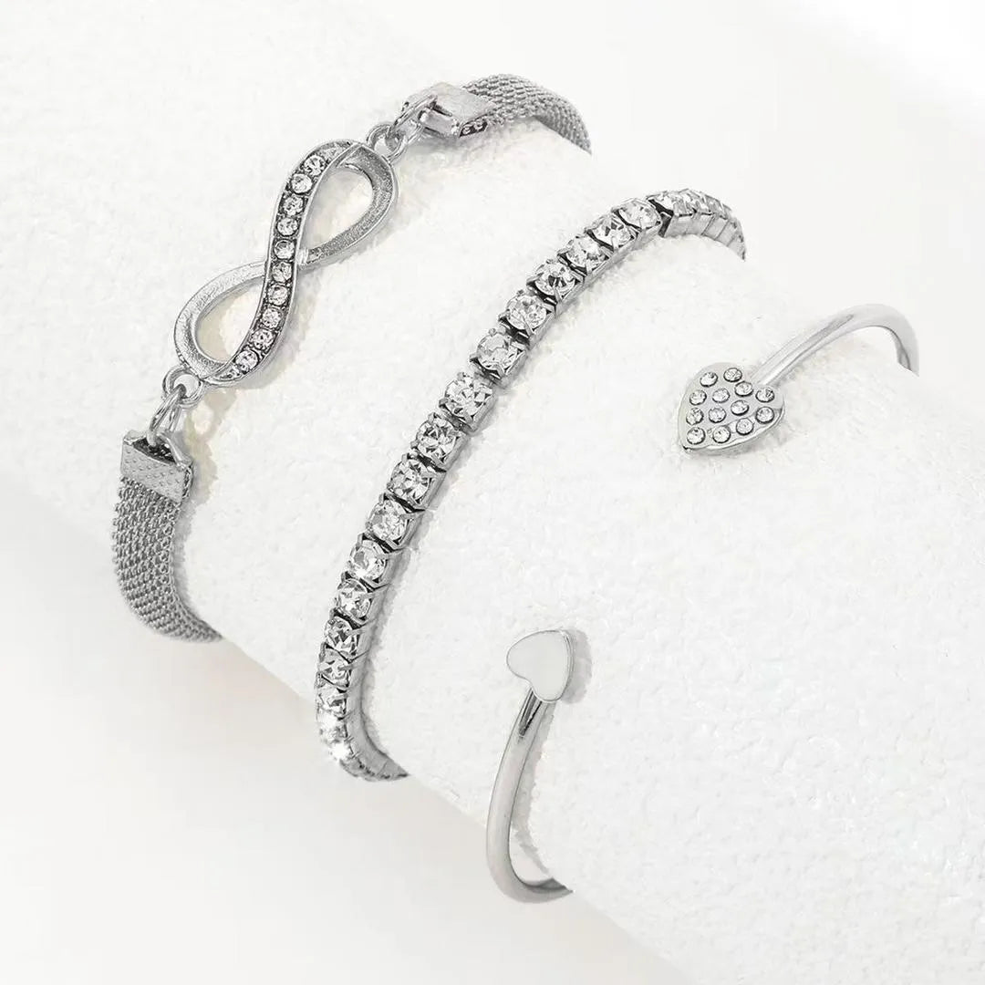 3Pcs/Set Infinity Cute Trendy Bracelets for Women & Girls