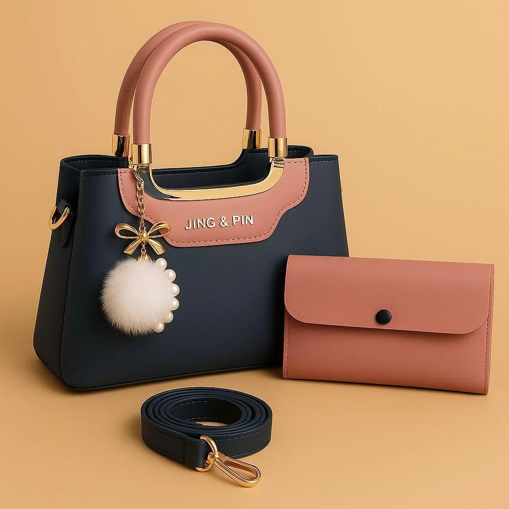 Women's Rexine Plain Hand Bag Set