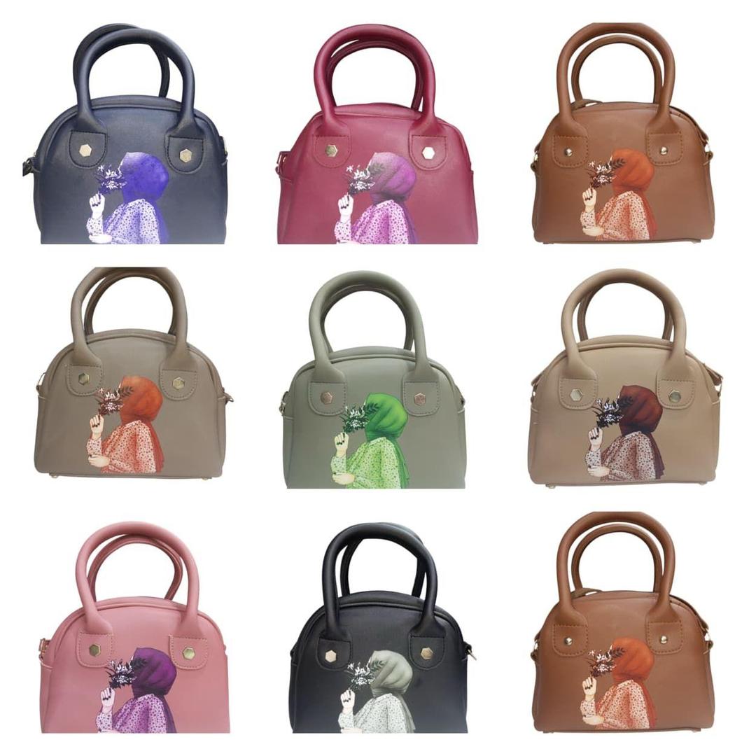 Girls PU leather plain handbag