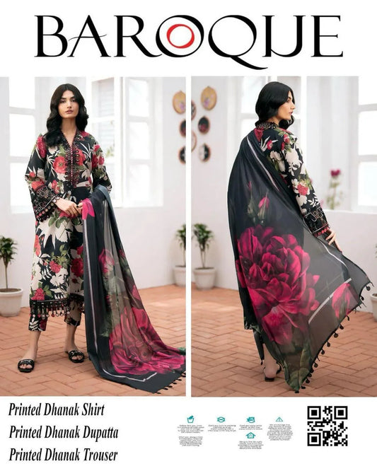 3pc women unstitched printed suit