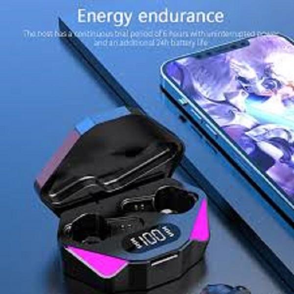 Black wireless earbuds with long lasting battery model-15